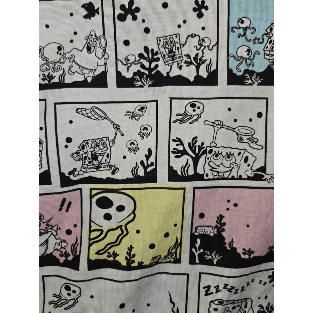 Nickelodeon SpongeBob SquarePants Comic Print T Shirt Pastel Graphic Tee Size L - Picture 3 of 4